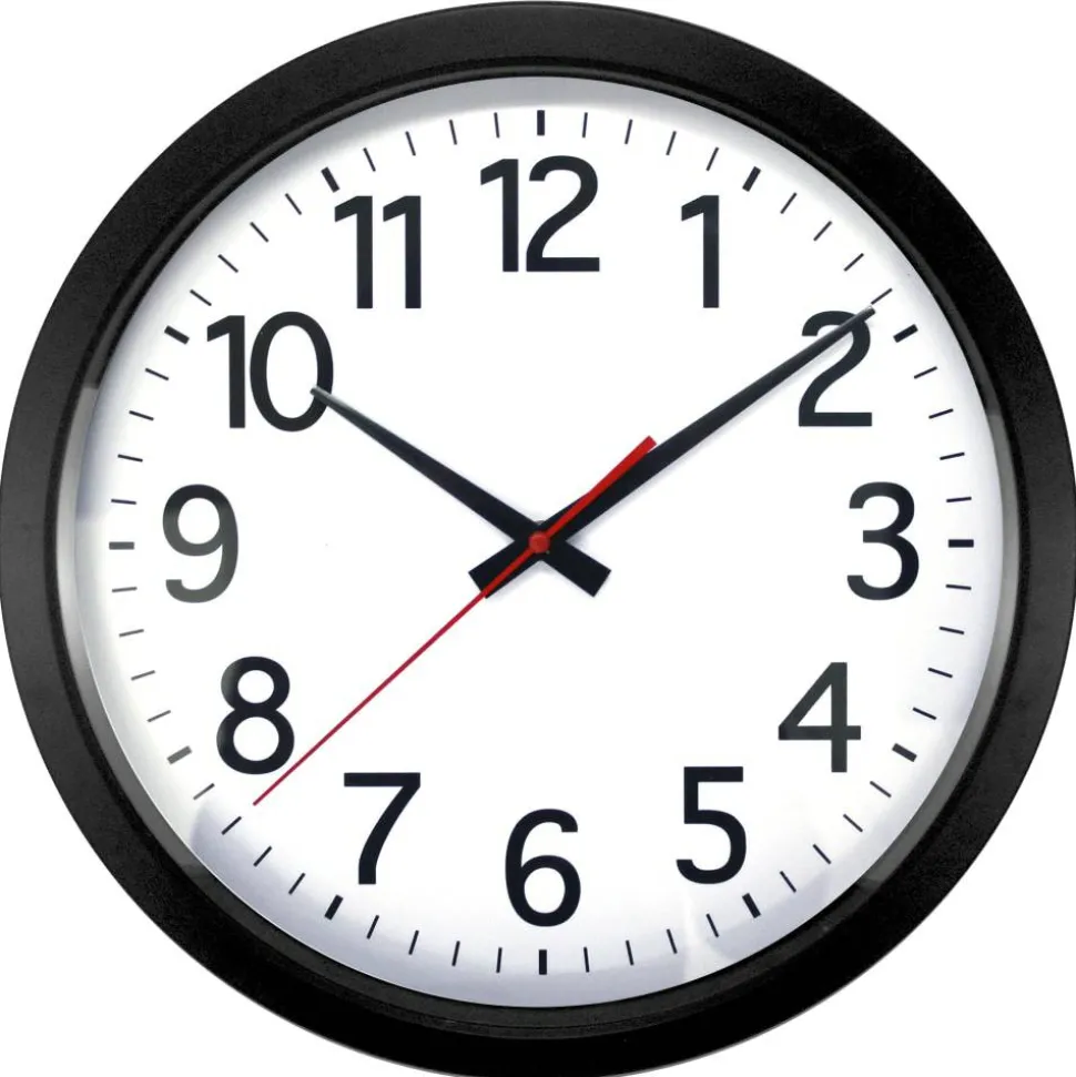Quartz Wall Clock, 14", Black