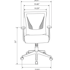 Radley Mesh Mid-Back Task Office Chair, Black, BIFMA Compliant