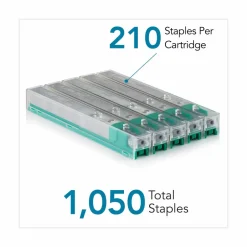 Rapid Heavy-Duty Stapler Cartridge, 3/8", Green, 210 Per Cartridge, Pack of 5 Cartridges