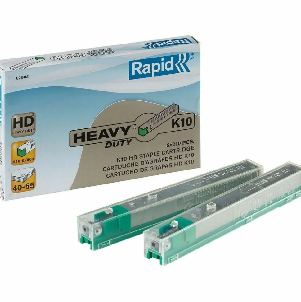 Rapid Heavy-Duty Stapler Cartridge, 3/8", Green, 210 Per Cartridge, Pack of 5 Cartridges