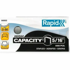 Rapid High-Capacity Galvanized Staples, 5/16", Box Of 5,000