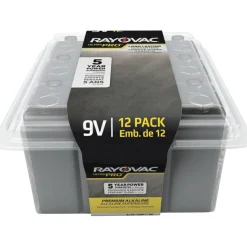 Rayovac 9-Volt Ultra-Pro Alkaline Battery, 12-Packs