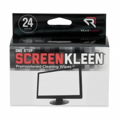 Read Right OneStep ScreenKleen Wipes, 5 x 5, Unscented, 24/Box