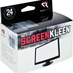Read Right OneStep ScreenKleen Wipes, 5 x 5, Unscented, 24/Box