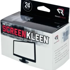 Read Right OneStep ScreenKleen Wipes, 5 x 5, Unscented, 24/Box