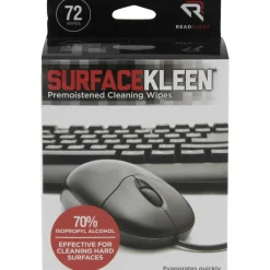 Read Right SurfaceKleen Premoistened Alcohol Cleaning Wipes, 5 x 5, Individual Foil Packets, Unscented, White, 72/Box