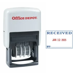 Received Date Stamp Dater, Self-Inking With Extra Pad, 1" x 1-3/4" Impression, Red And Black Ink