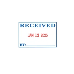 Received Date Stamp Dater, Self-Inking With Extra Pad, 1" x 1-3/4" Impression, Red And Black Ink
