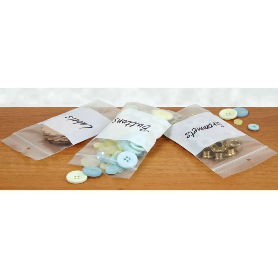 Reclosable Bags With Write-On Panel, 3" x 5", Box Of 100