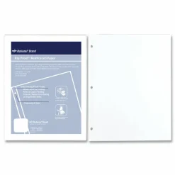 Rediform Heavyweight Reinforced Filler Paper - Letter - 100 Sheets - Plain - 20 lb Basis Weight - 8 1/2" x 11" - White Paper - Heavyweight, Reinforced Edges, Punched - 100 / Pack