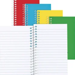 Rediform Spiralbound Bright Memo Notebook, 3" x 5", 60 Sheets, Assorted Colors