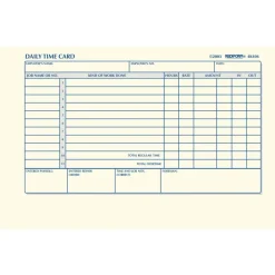 Rediform Daily Time Clock Card Pads, For Daily Time/2-Page, 4.25