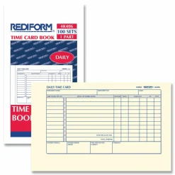 Rediform Daily Time Clock Card Pads, For Daily Time/2-Page, 4.25