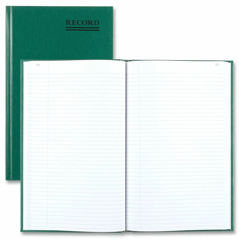 Rediform Emerald Series Account Book - 500 Sheet(s) - Gummed - 7 1/4"x12 1/4" Sheet Size - Green - White Sheet(s) - 56151