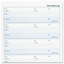 Rediform Follow-Up Voice Mail Log Book, 8