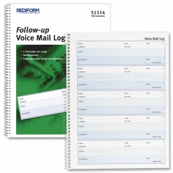 Rediform Follow-Up Voice Mail Log Book, 8
