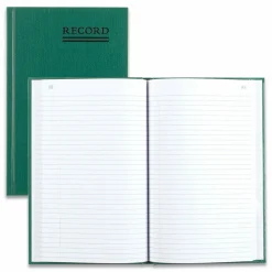 Rediform Green Cover Record Account Book - 200 Sheet(s) - Gummed - 6.25" x 9.62" Sheet Size - Green - White Sheet(s) - Green Cover - Recycled - 1 Each