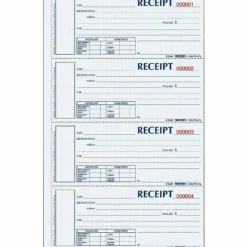 Rediform Hardbound Numbered Money Receipt Books - 200 Sheet(s) - 3 Part - Carbonless Copy - 2.75"x6.87" Form Size - S1657NCL