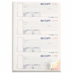 Rediform Hardbound Numbered Money Receipt Books - 200 Sheet(s) - 3 Part - Carbonless Copy - 2.75"x6.87" Form Size - S1657NCL