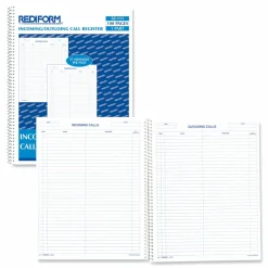 Rediform Incoming/Outgoing Call Register Book, 100 Sheets, 8 1/2" x 11"