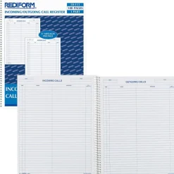Rediform Incoming/Outgoing Call Register Book, 100 Sheets, 8 1/2