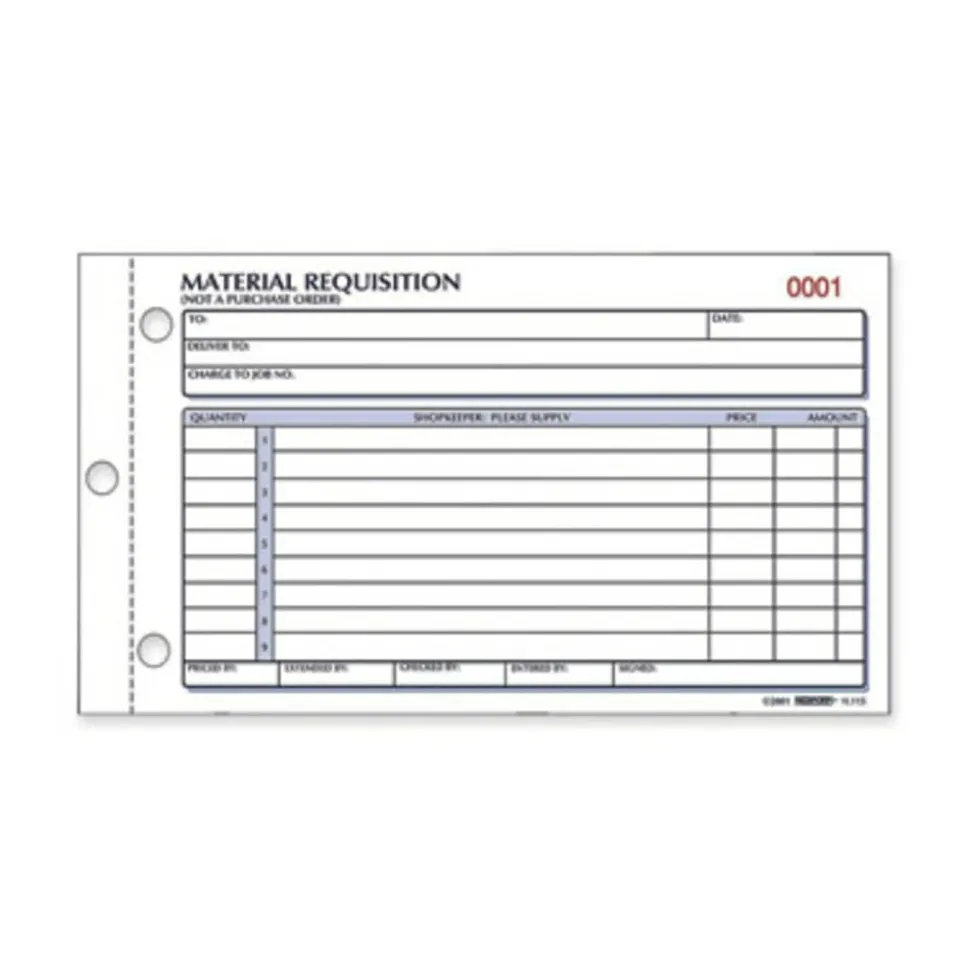 Rediform Material Requisition Purchasing Forms - 50 Sheet(s) - 2 PartCarbonless Copy - 7 7/8"x4 1/4" Sheet Size - White, Yellow - Black Print Color