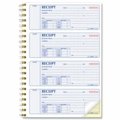 Rediform Money Receipt Book - 300 Sheet(s) - Wire Bound - 2 Part - Carbonless Copy - 7 5/8"x11" Sheet Size - 8L810