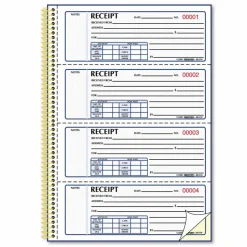 Rediform Money Receipt Book - 300 Sheet(s) - Wire Bound - 2 Part - Carbonless Copy - 7 5/8