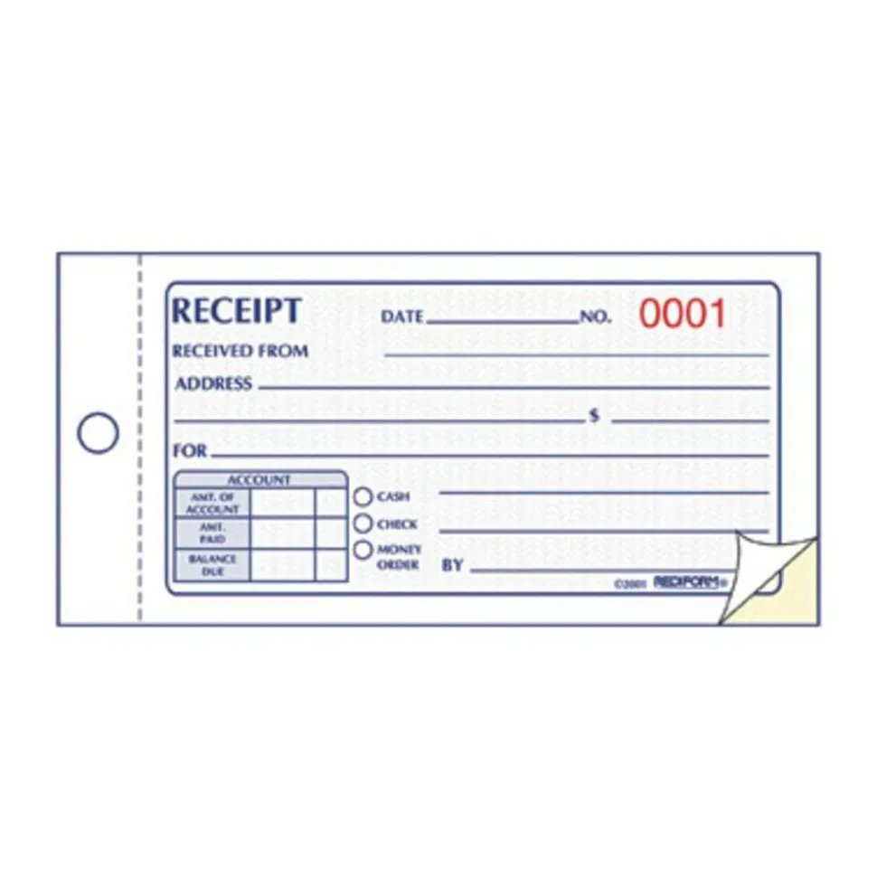 Rediform Money Receipt 2/Part Collection Forms - 50 Sheet(s) - 2 PartCarbonless Copy - 5"x2 3/4" Sheet Size - White, Yellow - Assorted Sheet(s)