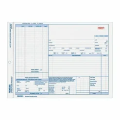 Rediform 3-part Auto Repair Order Forms - 3 Part - Carbonless Copy - 11" x 8.50" Sheet Size - Assorted Sheet(s) - Blue Print Color - 1 Pack