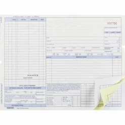 Rediform 3-part Auto Repair Order Forms - 3 Part - Carbonless Copy - 11" x 8.50" Sheet Size - Assorted Sheet(s) - Blue Print Color - 1 Pack