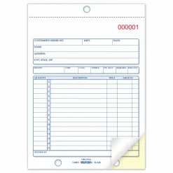 Rediform 2-Part Carbonless Sales Forms - 50 Sheet(s) - Stapled - 2 Part - Carbonless Copy - 5.50"x7.87" Sheet Size - 5L320