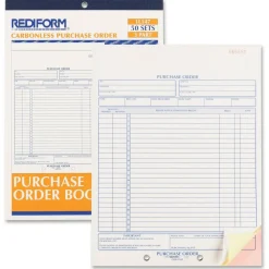 Rediform Purchase Order Book, 17 Lines, Three-Part Carbonless, 8.5 x 11, 50 Forms Total