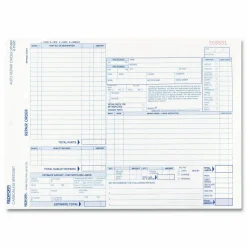 Rediform Speediset Four-Part Auto Repair Form, Four-Part Carbonless, 11 x 8.5, 50 Forms Total