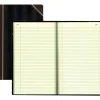 Rediform Texhide Cover Record Books With Margin, 8 3/4" x 14 1/4", 500 Sheets, 100% Recycled, Black