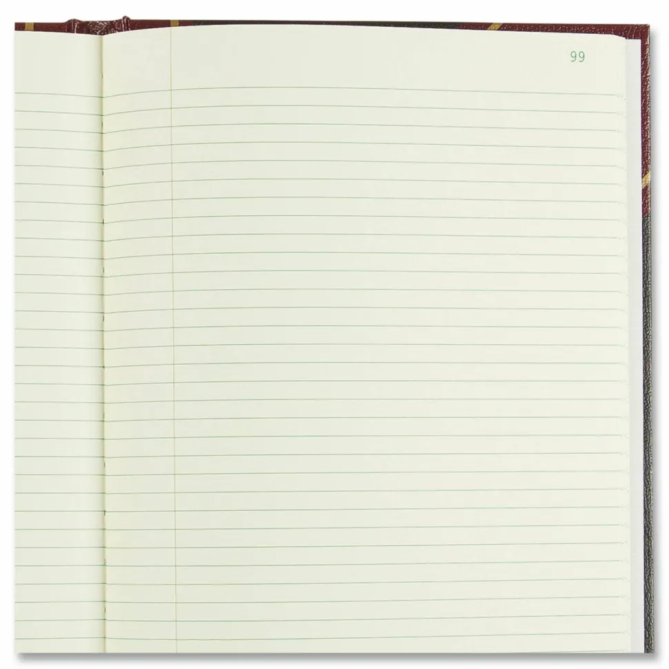 Rediform Texhide Cover Record Books With Margin, 8 3/4" x 14 1/4", 500 Sheets, 100% Recycled, Black