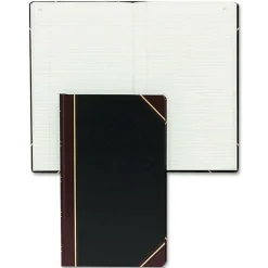 Rediform Texhide Cover Record Books with Margin - 300 Sheet(s) - Thread Sewn - 8.75"x14.25" Sheet Size - 57131