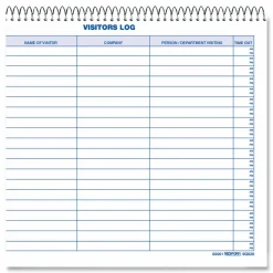 Rediform Visitor's Log Book, Letter Size (8 1/2