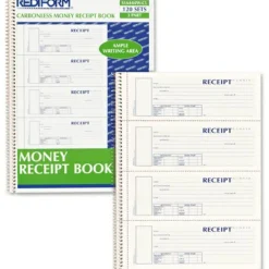 Rediform Wirebound Money Receipt Book, 3-Part, Carbonless, 2 3/4
