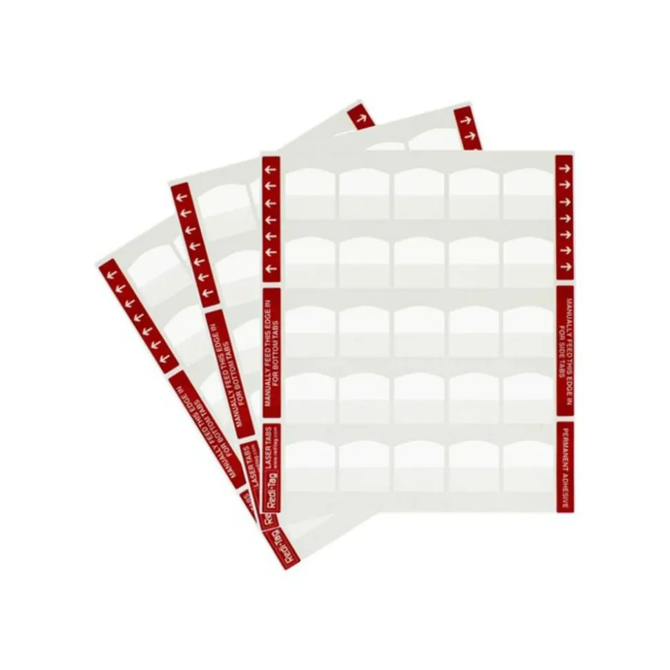 Redi-Tag Laser Index Tabs, 1 1/8" x 1 1/4", White, Pack Of 375