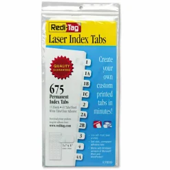 Redi-Tag Laser Printable Index Tabs, 1/12-Cut, White, 0.44