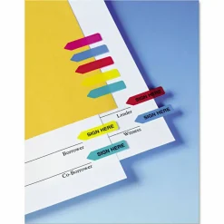 Redi-Tag Mini Arrow Page Flags, 1 1/4" x 5/16", "Sign Here", Assorted Colors, Pack Of 124 Flags