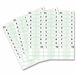 Redi-Tag Permanent Index Tabs, White, 1-10 & 3 Blank Per Set, 8 Sets, 104 Total Tabs