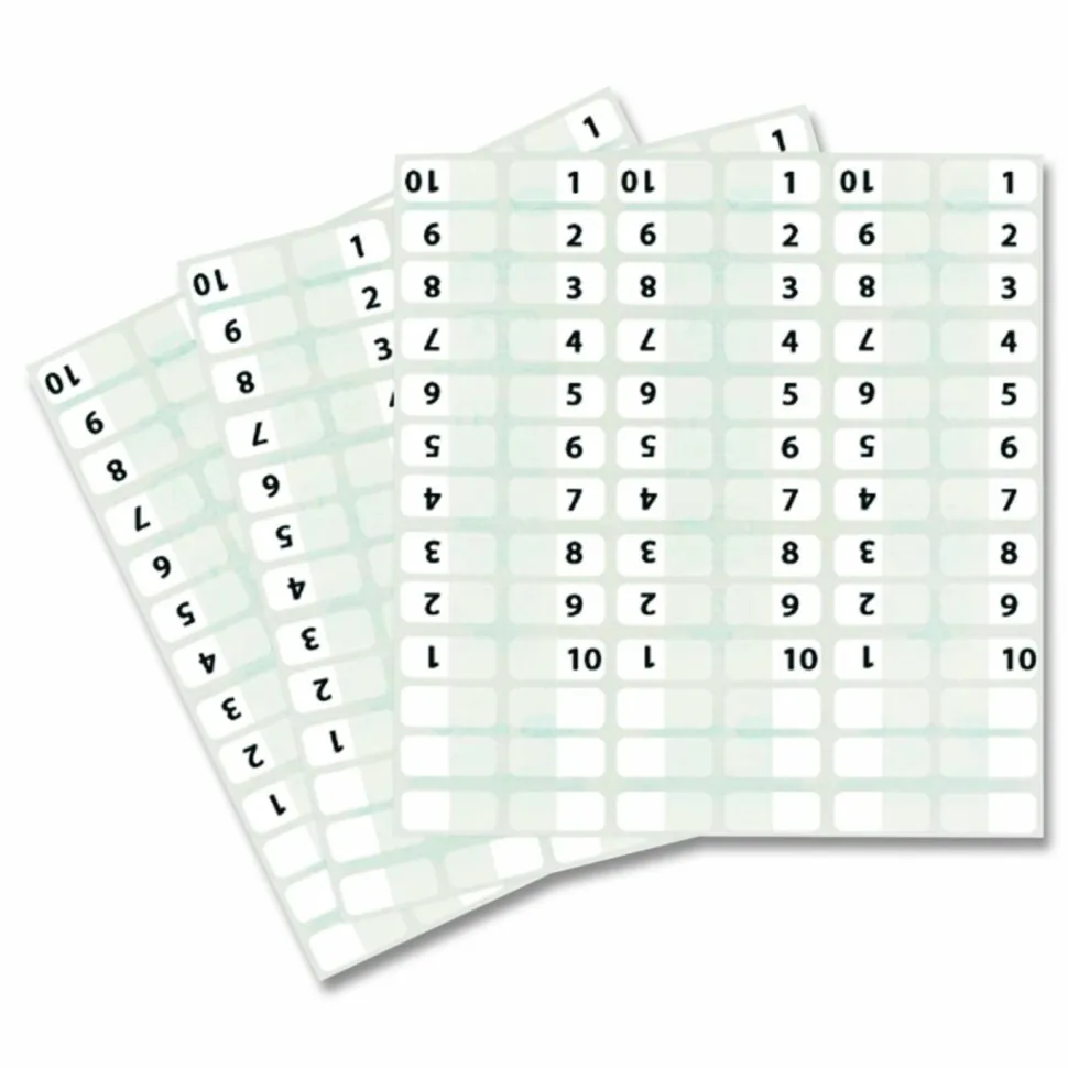 Redi-Tag Permanent Index Tabs, White, 1-10 & 3 Blank Per Set, 8 Sets, 104 Total Tabs