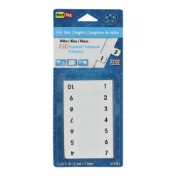 Redi-Tag Permanent Index Tabs, White, 1-10 & 3 Blank Per Set, 8 Sets, 104 Total Tabs