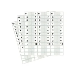 Redi-Tag Permanent Index Tabs, White, 1-10 & 3 Blank Per Set, 8 Sets, 104 Total Tabs