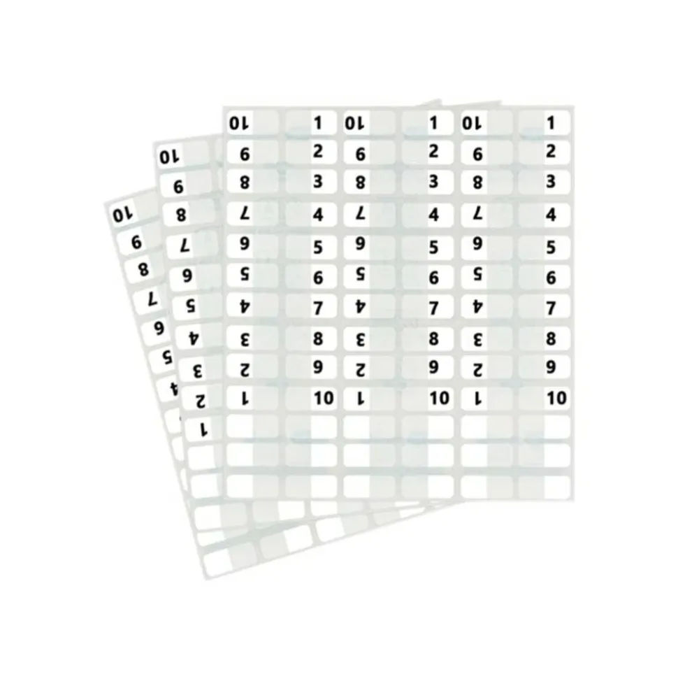 Redi-Tag Permanent Index Tabs, White, 1-10 & 3 Blank Per Set, 8 Sets, 104 Total Tabs
