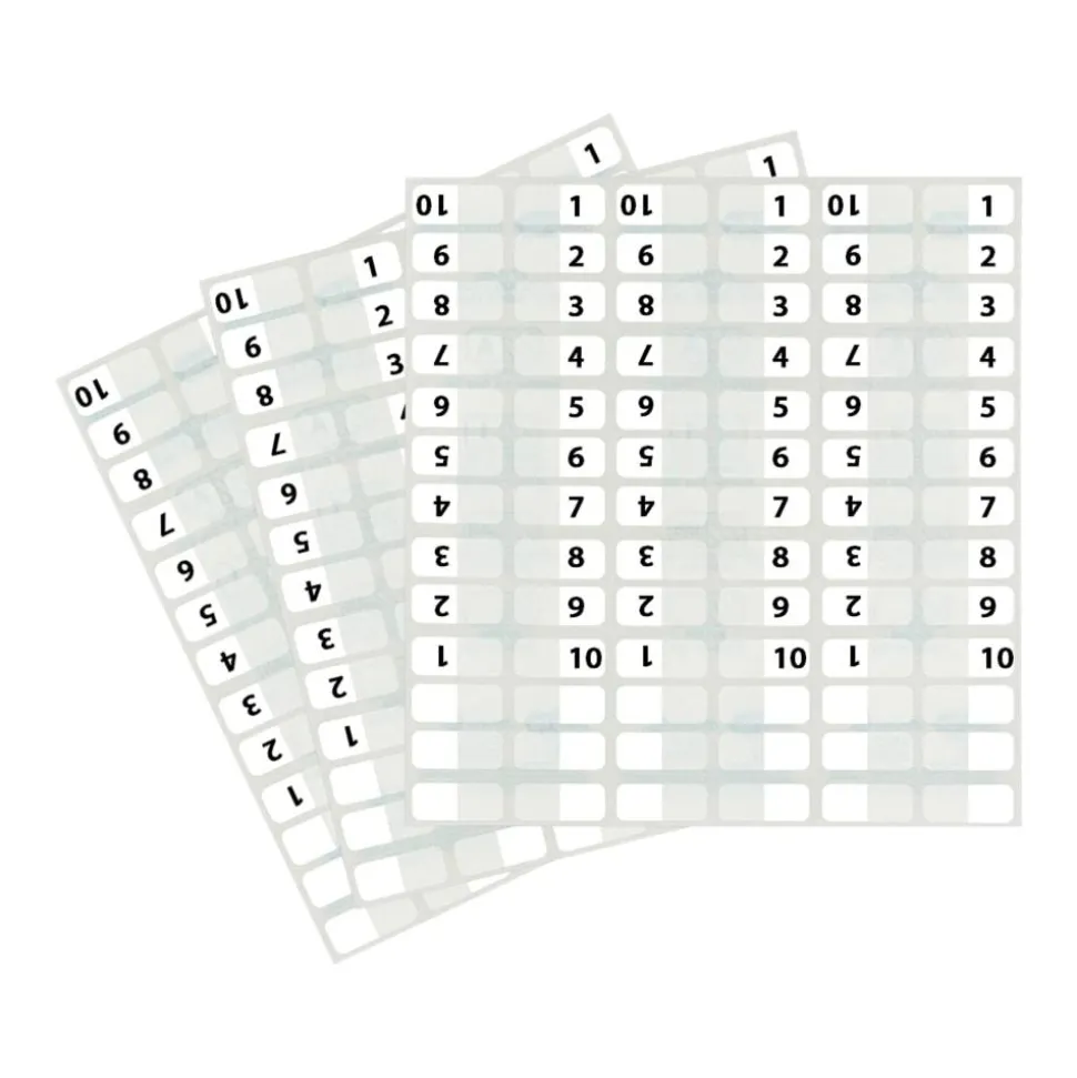 Redi-Tag Permanent Index Tabs, White, 1-10 & 3 Blank Per Set, 8 Sets, 104 Total Tabs