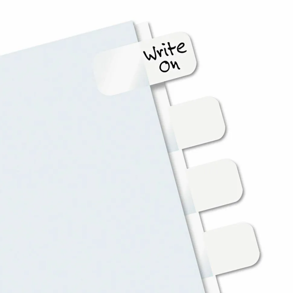 Redi-Tag Permanent Index Tabs, Blank, White, Pack Of 12
