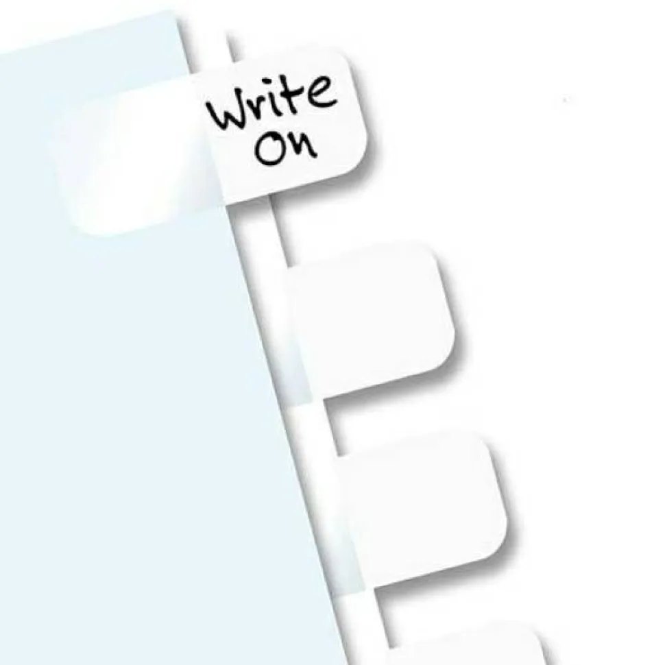 Redi-Tag Permanent Index Tabs, Blank, White, Pack Of 12